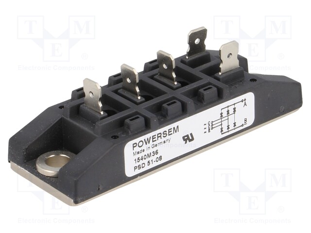 Three-phase bridge rectifier; Urmax: 0.8kV; If: 85A; Ifsm: 750A