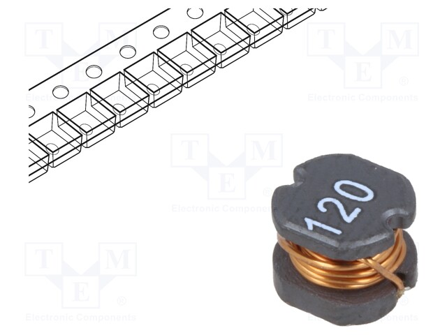 Inductor: wire; SMD; 12uH; 120mΩ; -40÷125°C; ±20%; 1.4A
