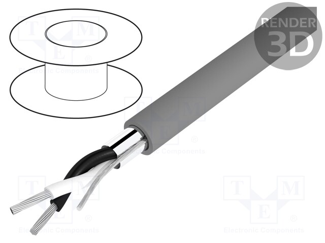 Wire; Alpha Essential C&C; 2x18AWG; shielded,Al-PET foil; PVC