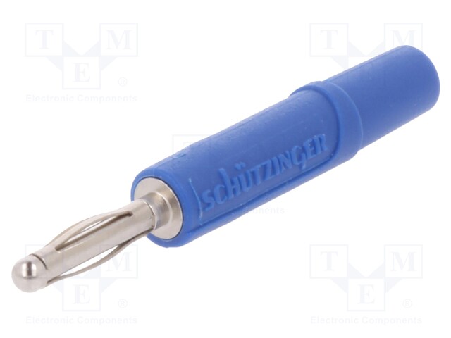 Plug; 2mm banana; 10A; 70VDC; blue; Plating: nickel plated; Ø: 2mm