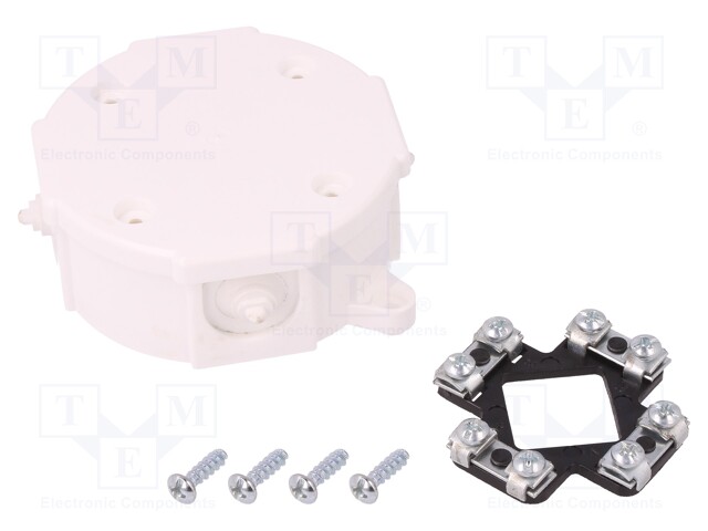 Enclosure: junction box; Ø: 80mm; Z: 38mm; IP41; white