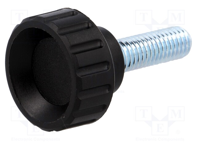 Knob; Dia: 25mm; M8; 25mm; H: 19mm; polyamide; Features: knurled