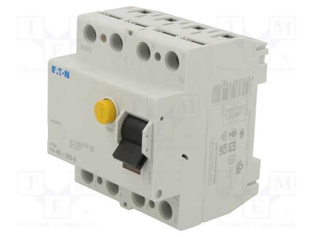 RCD breaker; Inom: 40A; Ires: 30mA; Max surge current: 250A; 400V