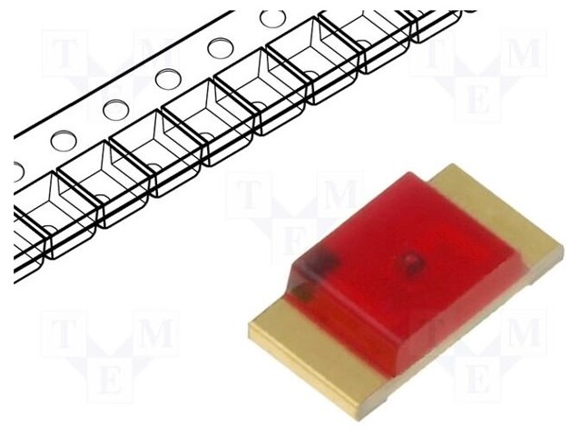 LED; SMD; 1206; red; 1.8÷6mcd; 3.2x1.6x0.75mm; 120°; 1.65÷2.5V; 2mA