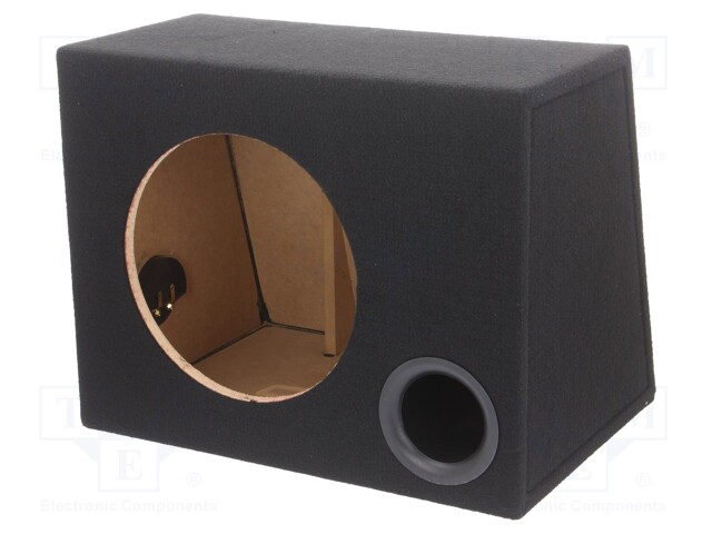 Car loudspeaker enclosure; MDF; black; textil; 25l; 250mm