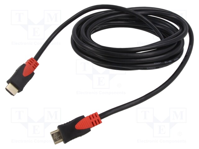 Cable; HDMI 2.0; HDMI plug,both sides; Len: 5m; black; 30AWG