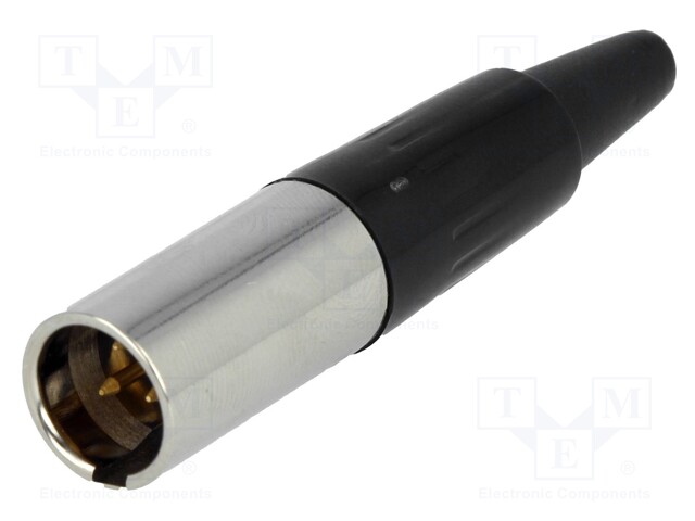 Plug; XLR mini; male; PIN: 3; for cable; soldering; 5A; 0.5mm2; 3.5mm