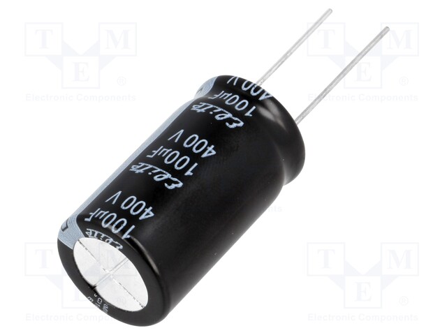 Capacitor: electrolytic; THT; 100uF; 400VDC; Ø18x31.5mm; ±20%