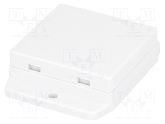 Enclosure: multipurpose; X: 50.4mm; Y: 50mm; Z: 17mm; ABS; white