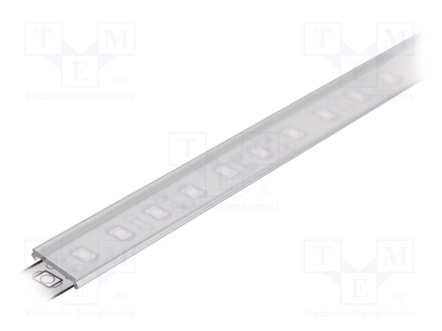 Cover for LED profiles; transparent; 1m; V: C2; push-in