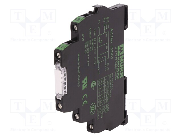 Relay: interface; SPDT; Ucoil: 24VDC; 6A; 6A/250VAC; 1A/24VDC; IP20