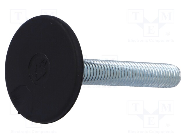 Foot of pin; rigid; Base dia: 40mm; M10; polyamide; H: 13mm; 3000N