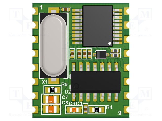 RFID reader; 20.7x17.4mm; RS232 TTL; 4.5÷5.5V; f: 125kHz; HITAG