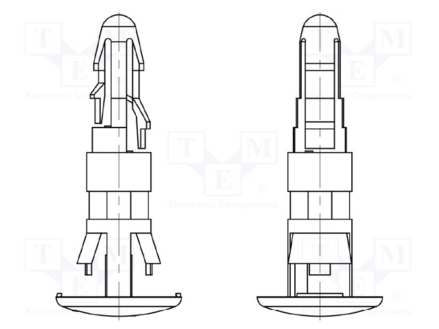 Assembly stud; polyamide 66; L: 9mm; latch/latch; Colour: black