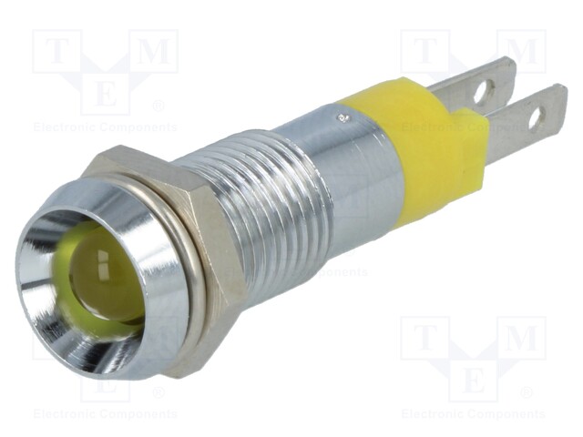 Indicator: LED; recessed; 24÷28VDC; Cutout: Ø8.2mm; IP67; metal