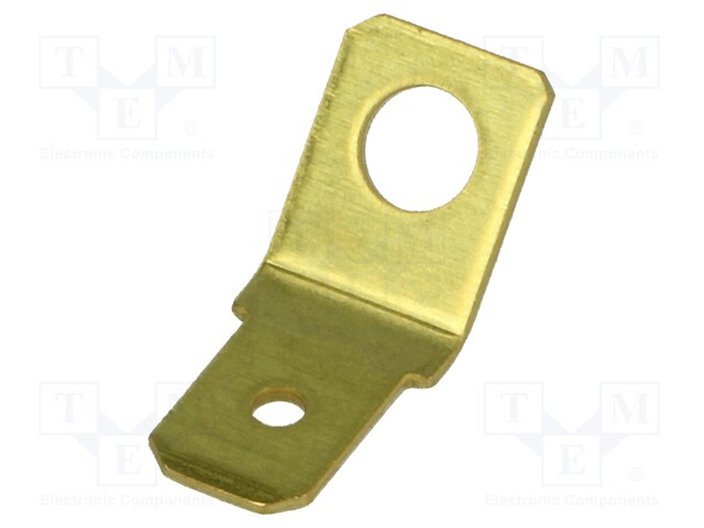 Terminal: flat; 6.3mm; 0.8mm; male; M4; non-insulated; screw; brass