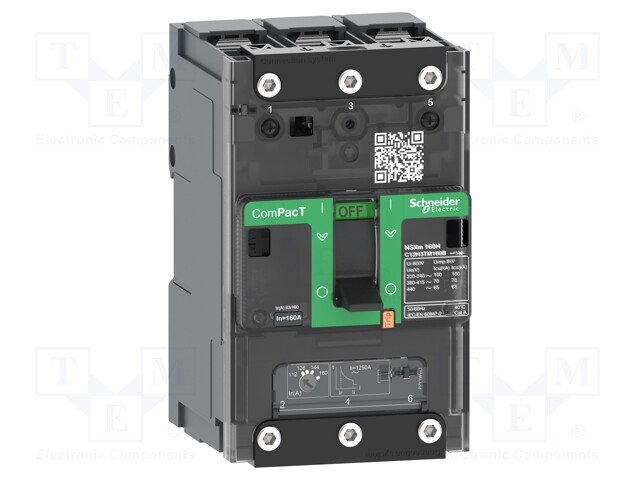 Power breaker; Poles: 3; DIN; Inom: 125A; NSX; IP40; -25÷70°C; 690VAC