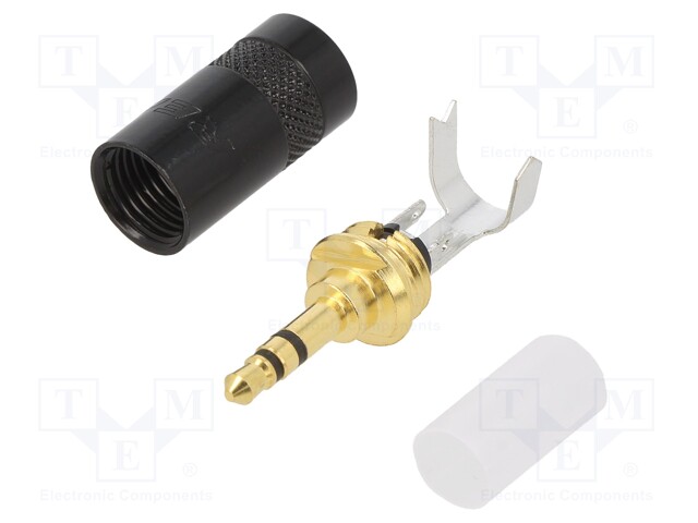 Plug; Jack 3,5mm; male; stereo; straight; for cable; soldering