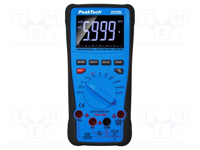 Digital multimeter; USB; LCD 3 5/6 digits (5999); -20÷1000°C