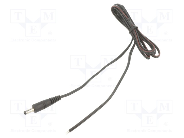 Cable; wires,DC 4,0/1,7 plug; straight; 0.35mm2; black; 1.5m