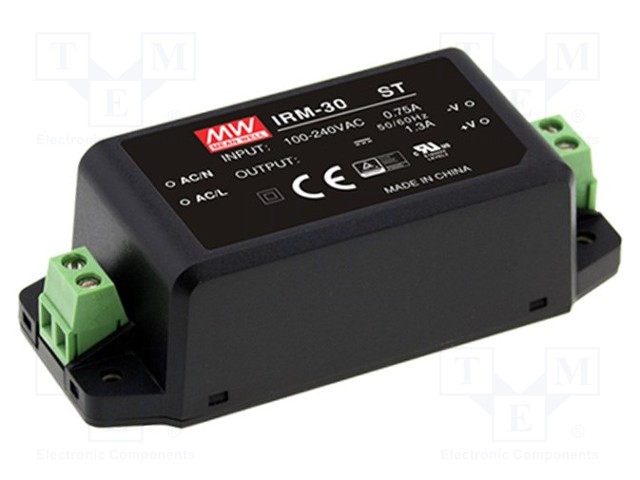 Power supply: switched-mode; modular; 30.2W; 48VDC; 0.63A; 120g