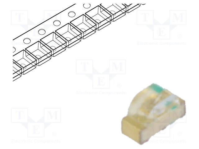 LED; SMD; 0604; green; 45÷120mcd; 1.6x1x0.6mm; 155°; 3.3÷3.9V; 20mA