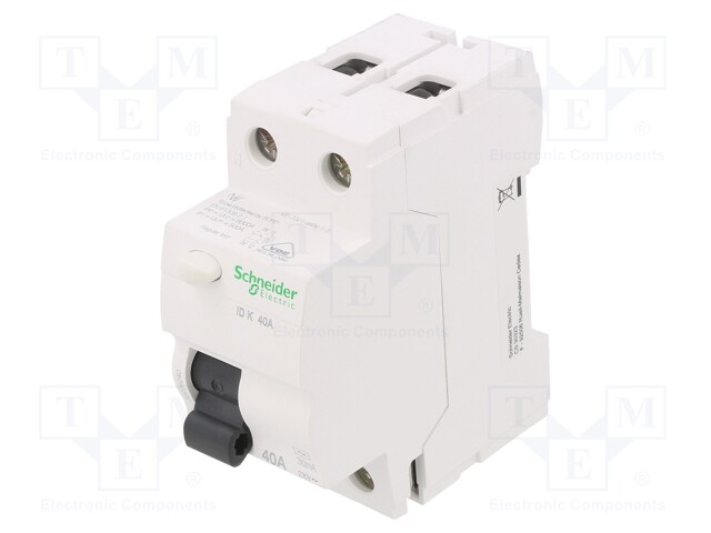 RCD breaker; Inom: 40A; Ires: 30mA; Poles: 2; 400V; Mounting: DIN