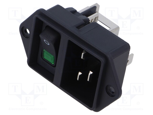 Connector: AC supply; socket; male; 16A; 250VAC; IEC 60320; C20 (I)