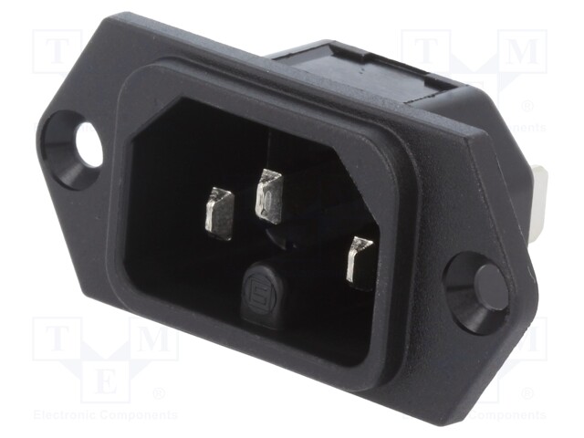 Connector: AC supply; socket; male; 10A; 250VAC; IEC 60320; C16