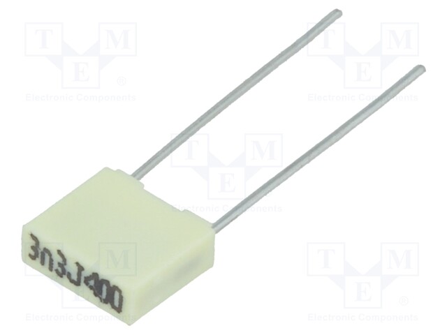 Capacitor: polyester; 3.3nF; 200VAC; 400VDC; Pitch: 5mm; ±5%