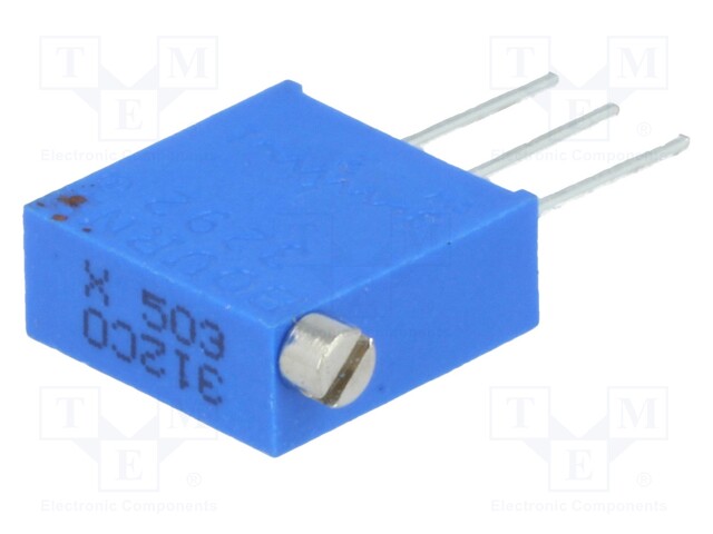 Potentiometer: mounting; vertical,multiturn; 50kΩ; 500mW; THT