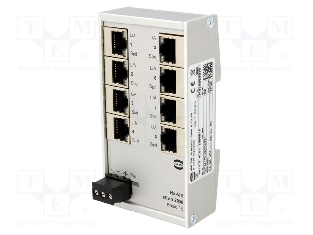 Industrial module: switch Ethernet; unmanaged; 9÷60VDC; RJ45