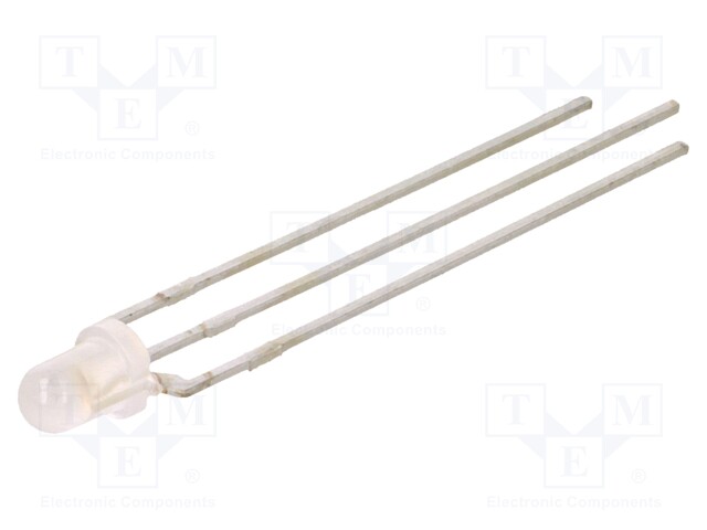 LED; 3mm; bicolour; red/green; 65÷110mcd; 65÷110mcd; 45°; cathode