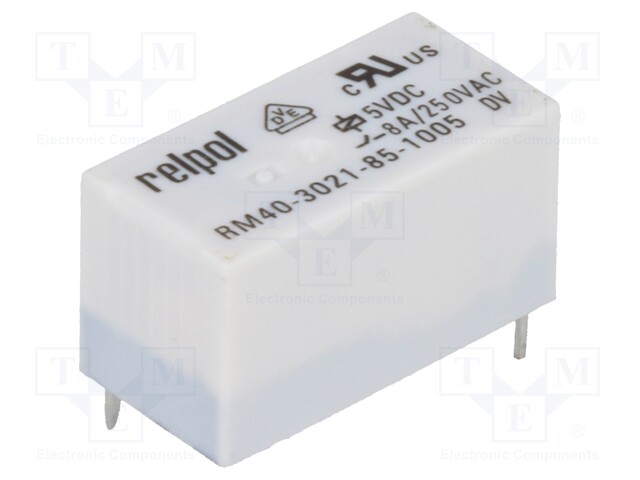 Relay: electromagnetic; SPST-NO; Ucoil: 5VDC; 8A/250VAC; 8A/30VDC
