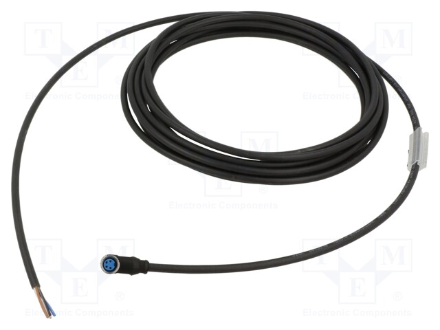 Connection lead; M8; PIN: 4; angled; 5m; plug; 60VAC; 4A; -40÷80°C