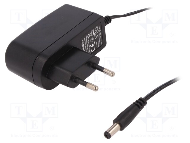 Power supply: switched-mode; 24VDC; 0.5A; Out: 5,5/2,1; 12W; 0÷40°C