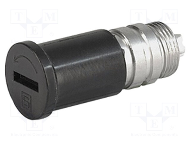 Adapter; cylindrical fuses; 5x20mm; 16A; -40÷85°C; Colour: black