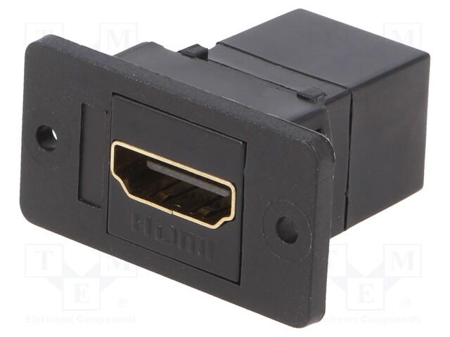 Coupler; HDMI socket,both sides; SLIMS; gold-plated; 29mm