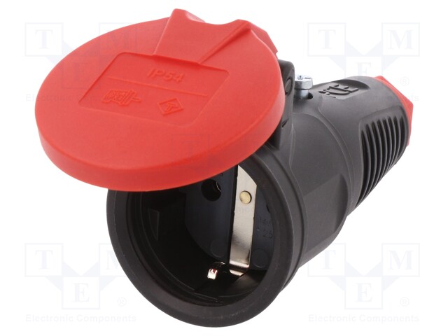 Connector: AC supply; socket; female; 16A; 250VAC; IP54; for cable