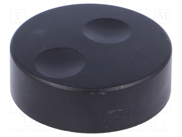 Knob; without pointer; plastic; Shaft d: 6mm; Ø39.6x13.5mm; black