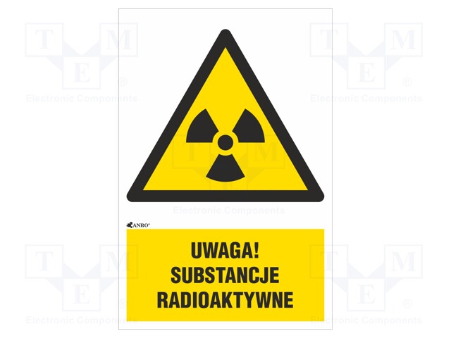 Safety sign; warning; Mat: PVC; W: 200mm; H: 300mm