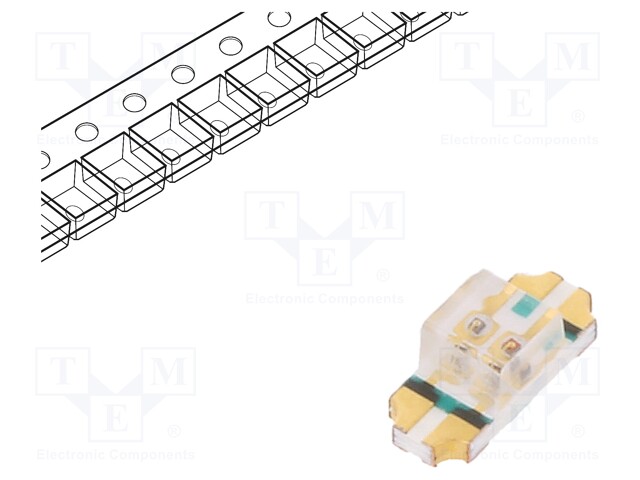 LED; SMD; 1205; red/yellow-green; 3.2x1.25x1.1mm; 130°; 60/60mW