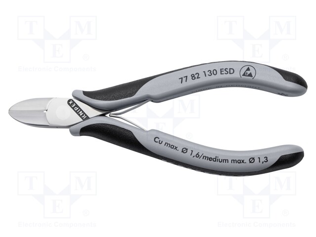 Pliers; side,cutting; ESD; 130mm; without chamfer