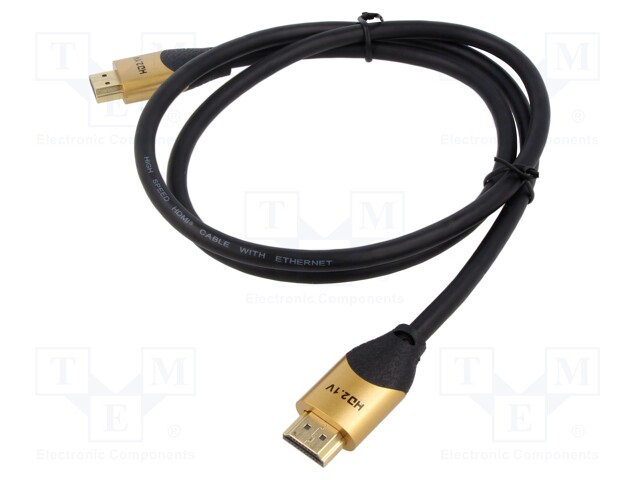 Cable; HDMI 2.1; HDMI plug,both sides; PVC; 1m; black