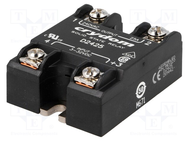 Relay: solid state; Ucntrl: 3÷32VDC; 75A; 24÷280VAC; -40÷80°C; IP00