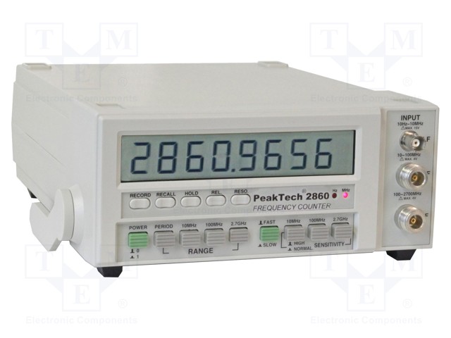 Meter: frequency; LCD 8 digits; f range: 2,7GHz