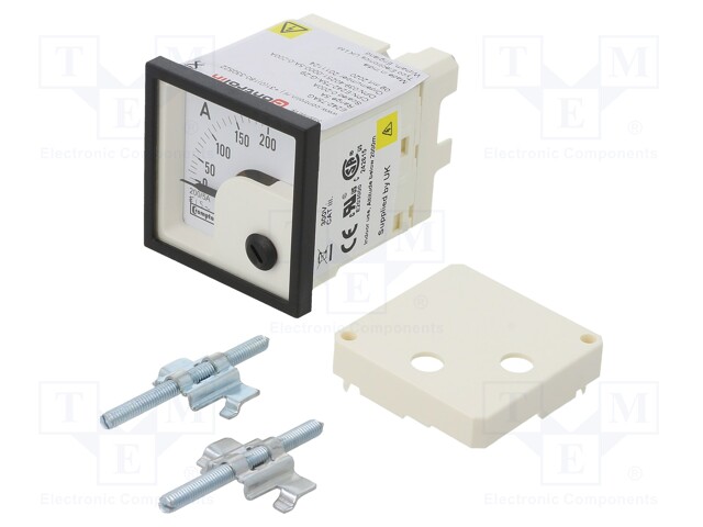 Meter: panel; analogue; 0÷200A; True RMS; Iin: 5A; Class: 1,5; IP52