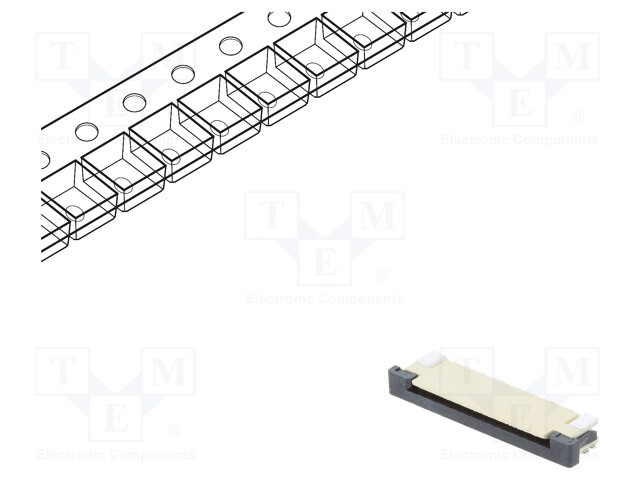 Connector: FFC (FPC); horizontal; PIN: 14; ZIF; SMT; tinned; 30mΩ