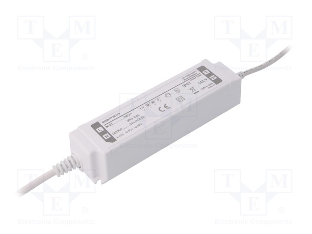 Power supply: switched-mode; LED; 60W; 24VDC; 2.5A; 220÷240VAC