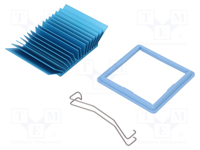 Heatsink: extruded; grilled; blue; L: 45mm; W: 45mm; H: 12.5mm